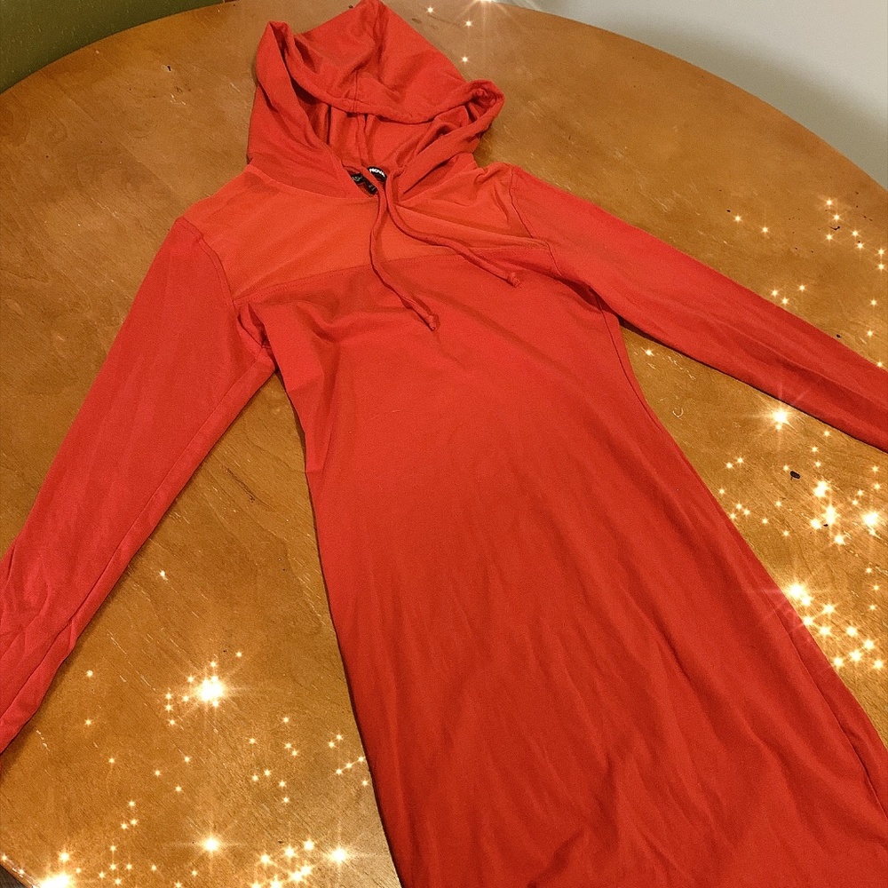 Flirty Hooded Red Dress